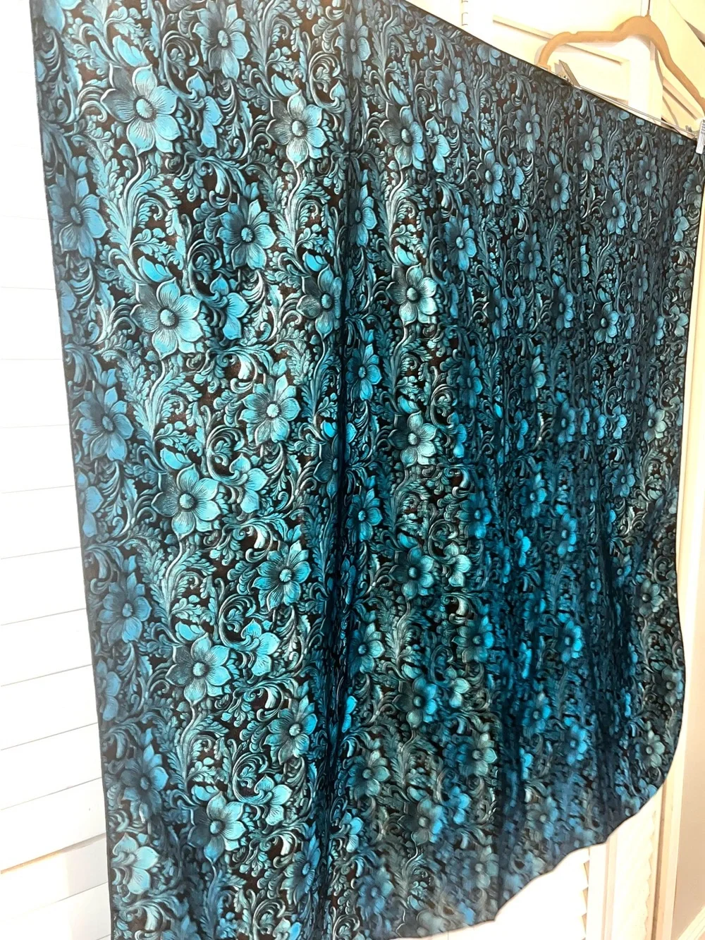 Gilliland H&C Wild Rags Turquoise Floral Print Scarf 42